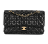 Medium Classic Double Flap, &pound;6,500, Handbags, Black, Caviar Leather, Front view